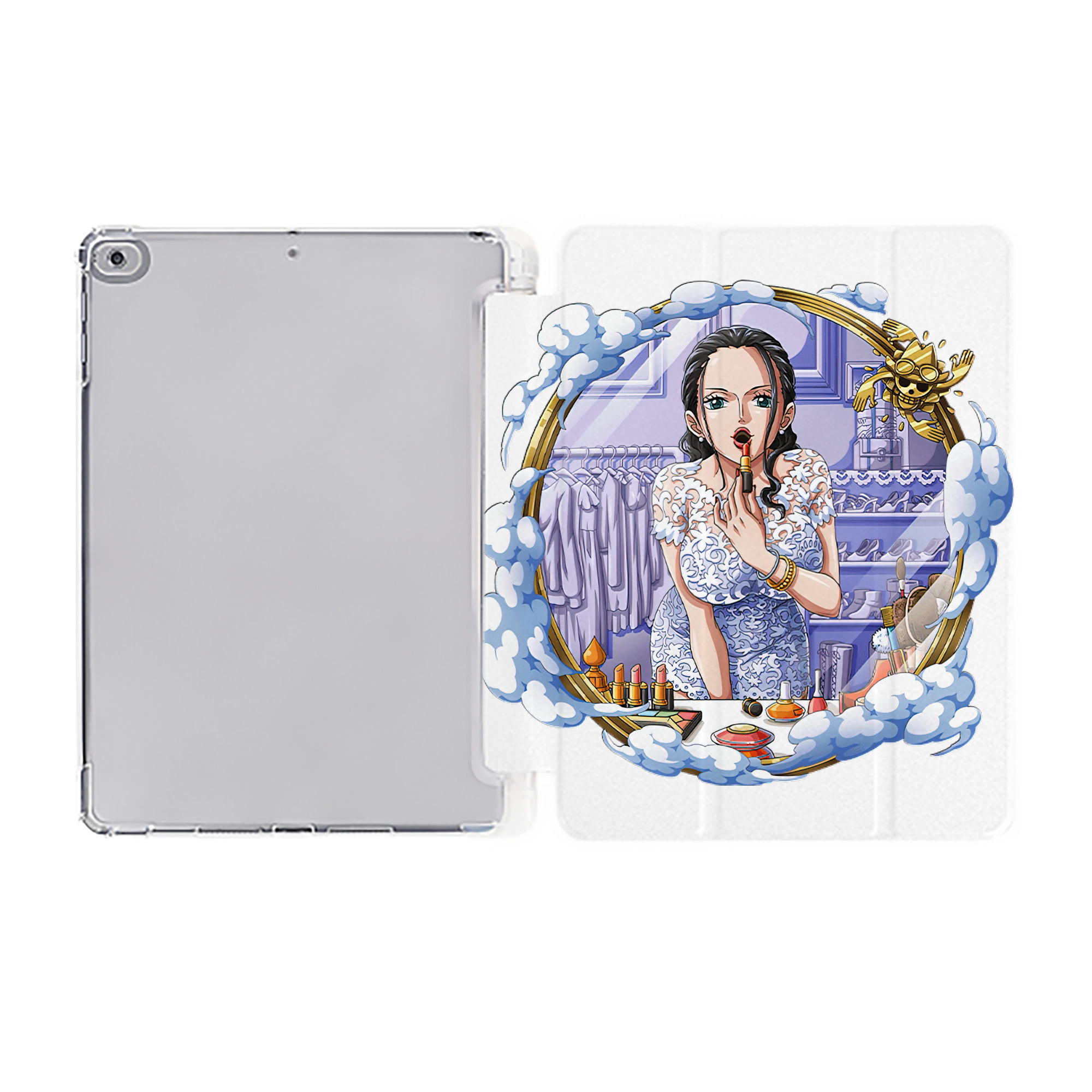 （画像用） ワンピース ニコ・ロビン ONE PIECE Nico Robin IPad ケース ペン収納付き 三つ折りスタンド PUレザー×シリコン 対応機種9.5/10.5/10.9インチ